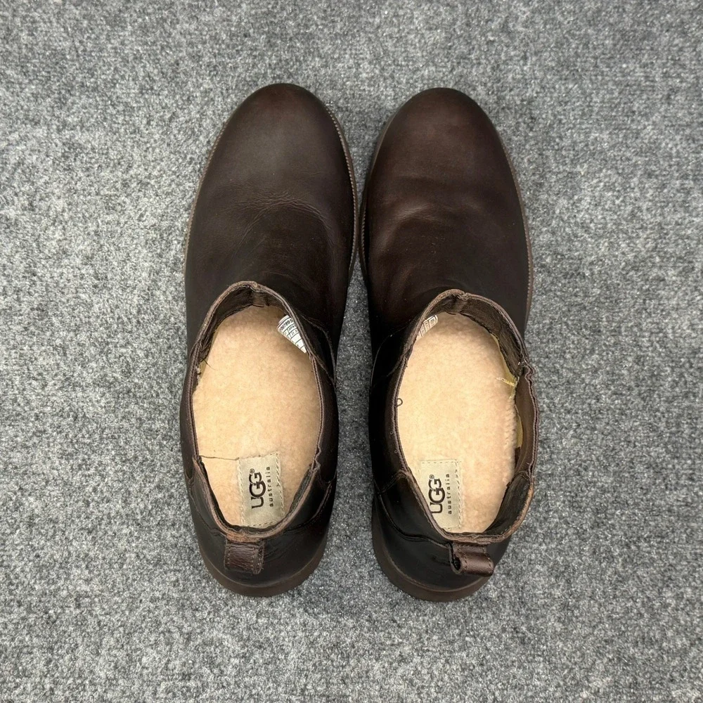UGG Biltmore Chelsea Boots Men's 14 Brown Leather Pull On Classic Shoes